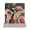 Table Mats Calla Lillies I Ceramic Coasters (Square) White Original Cute