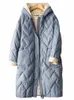 lightweight Down Jacket Women Loose Casual Hooded Winter Lg Coat Female Casual Loose Plaid Parkas Snow Wear Outwear A1Jq#