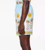 24SSカサブランカデザイナーシルクカジュアルショーツ男性と女性の花柄のプリントシルクパンツルーズ汎用トレンディバケーションハワイビーチシャツトップスーツカサブラン
