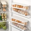 Storage Bottles Egg Carton Box Double-layer Holder For Refrigerator With Automatic Rolling Dispenser Space-saving 12