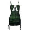 y2k Europa und Amerikas Top-Damenmode mit schwarzen Nähten, Bodyc-Mini-Partykleid mit grünem Kleid zum Schnüren, Kleid K1Qf#