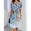 Vintage Print Damskie sukienki damskie swobodne lecie dla kobiet 2023 Krótkie rękawe sukienka Y2K Sukienka plus rozmiar xs8xl vestidos 240321