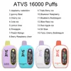 Original ATVS 16000 inhalaciones vapes desechables Pantalla inteligente Batería Stick Carburador vape Embalaje original genuino cigarrillo electrónico desechable