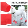 Vêtements de chien 4 pièces couvre-chaussures pour animaux de compagnie bottes chiot chaussures moyennes pour la pluie caoutchouc antidérapant pratique imperméable pratique en plein air