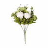 Dekorativa blommor Fake Peony Green Vintage Artificial Silk and Plastic Branch Table Wedding Party Home Decoration