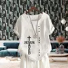 Women's T Shirts Lady's Shirt Clothing Round Neck Printed Loose Cotton Linen Short Sleeve Cross Pattern Fashion Pullover Top For Summer