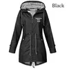 Chaqueta de lluvia 불 침투성 Para Mujer, Abrigo 비공식 Holgado C Capucha, Cortavientos para escalada, para todas las estacies u2a8#