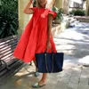 Summer Boho Dr Women Fi krótkie rękawie luźne solidne, swobodne eleganckie wakacje na plaży Dres dla kobiet szatę femme 2024 s823#