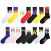 Meias masculinas Mens 1 Par Homens Mulheres Moda Hip Hop Hit Color On Fire Crew Red Flame Blaze Power Torch Calor Rua Esporte Algodão Gota Dhgrx