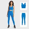 AL Sports Fitness Yoga Set ET Double 6 Antibacterial, Naked, Shockproof Sports Bra+Side Pockets, Naked, Skin friendly, Soft, and Elastic cropped pants