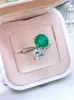 Cluster Rings Light Luxury 925 Sterling Silver Emerald Ring Set med hög koldiamanter dubbel stenstil mångsidig bröllop smycken