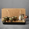 Teaware set retro grov keramik te set liten enkel hushålls torr bubbla bricka presentförpackning grossistkruka och kopp