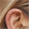 Ear Cuff American New Fashion Womens Simple Earrings Personlighet Mticolor Gold Sier Leaf Dangle Charm smycken för Drop Delivery Dhtzm