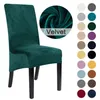 Stor storlek 22 färger Grad Velvet Plush Stretch Chair Cover XL High Back Long Covers Matsal 2107242899