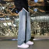 Nya män våren baggy jeans trend ins rakt lös elastisk midja casualstreetwear överdimensionerade breda benbyxor man 25 hg#