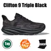 Designer Bondi Clifton 8 9 Running Shoes For Men Women Triple Black White Cloud Blue Blanc de Blanc Outdoor Heren Damesschoen Trainers Sneakers Maat 36-47