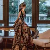 jacquard Fabric Evening Dres Spaghetti Strap A-line Evening Gown Vintage Elegant Party Dr Plus Size Abendkleider 48JT#