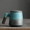 Tasses rétro tasse en céramique tasse à thé avec couvercle filtre luxe café voyage tasses créatives porcelaine japonais idées cadeaux