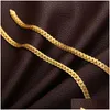 Łańcuchy boczny 5 mm Sier Naszyjnik moda luksusowy klejnot 18 -karatowy żółty złoty kubańczyk dla kobiet i mężczyzn 20 cali Drop dostawa Naszyjnik Dhzay