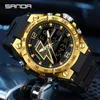 Wristwatches SANDA Trendy Fashion Men LED Analog Digital Alarm Wrist Watches Waterproof Outdoor Sports Chronograph Hand Quartz Electron Clock 24329