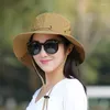 Berets Unisex Summer Sunscreen Wide Brim Bucket Hats Women Sun Protection Waterproof Panama Caps Hunting Fisherman Hat Mens