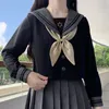 Japonês Fi JK uniforme escolar menina saia cinza marinheiro terno saia plissada conjunto completo de estilo universitário terno menina macia 44tN #