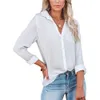 Camicia casual da donna autunno 2024 nuova camicia a maniche lunghe con risvolto solido 1ZPNU