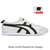 2024 Top Moda Tiger México 66 Designer Sapatos casuais brancos preto azul azul prata tigres esportivo tênis feminino