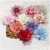 Couronnes de fleurs décoratives 10 cm tête de pompon fausse fleur en soie artificielle pour la mariée mariage mur décoration de jardin bricolage décor à la maison CA Dhfww