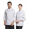 Jaqueta de chef para homens branco de alta qualidade cozinha uniforme restaurante profissional cozinheiro camisa catering mulheres garçom macacão g4nu #