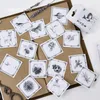 Cadeau cadeau 45 pcs / lot noir blanc monde mini papier autocollant décoration bricolage journal planificateur scrapbooking étiquette kawaii papeterie