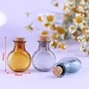 Decorative Figurines 2Pcs 1:12 Dollhouse Mini Glass Color Bottles With Cork Miniature Tiny Jar Vials Wishing Bottle Model Pretend Play Toy