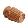 Simulering Rattan Woven Flower Vase Retro Tabletop Decoration Plants Pot Handmade Basket Gardening Supplies 240318