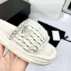 2024 new style shoe chanells Slippers Women's 2023 New Spring Thick Sole Summer High Grade Thick Sole Knitted Sandals Soft Trendy Knitted