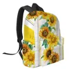 Rucksack Gelbe Aquarell-Sonnenblume für Damen und Herren, wasserdicht, für Reisen, Schule, für Studenten, Jungen und Mädchen, Laptop-Taschen, Mochilas