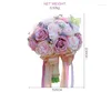 Fleurs décoratives de haute qualité, 20cm, en soie, artificielles, pour mariage en plein air, Bouquet de Roses pivoines, ruban mixte, accessoires de photographie