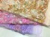 Tessuto 1 metro prezzo morbido pizzo ricamato abito rosa tessuto abito gonna in garza di pizzo ondulato materiale