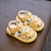 Sandalen Sommer Baby Mädchen Jungen Sandalen Säugling Kleinkind Schuhe Weichen Boden Echtes Leder Kinder Kinder Anti-kollision Erste Wanderer Schuhe 240329