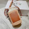 Designer Small Bucket Bag Straw Bags All-Natural Hand-woven Tote Bag Cute All-in-one Crossbody Mini Shoulder Bag Women Fashion Purse CYD24032705-12