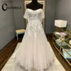 Robes sexy urbaines CHANDELA robe de mariée trapèze attrayante sans bretelles pour femmes mariée dentelle appliques tulle bouton de fermeture éclair chapelle train personnalisé yq240329