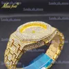 Altri orologi quadrante grande uomo oro lusso diamante premium uomo elegante hip hop orologio lancetta resistente all'acqua Dropshipping T240329