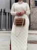 Wit Gebreide Dr Lady Lg en Elegante Plus Size Kleding Trui Dres voor Vrouwen Dikke Winter Dr Groothandel Dropship y0wD #