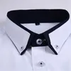Koszulki sukienki męskiej 2024 Formalna koszula biurowe biurowe solidne guziki z długim rękawem Down-Down Kołnierz odzież 5xl 5xl