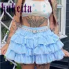 Jupes femmes Kawaii dentelle plissée japonaise douce polaire Lolita Mini volants Bloomers Harajuku mignon taille élastique gonflé gâteau jupe