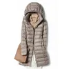 Sedutmo Winter Womens Down Jackets lg Ultra Light Thin Castary Coat Puffer Jacketスリム削除フード付きパーカーED1275 H5O3＃