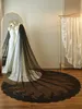 new Black Lg Lace Bridal Veil with Comb 3 Meters 1 Layer Cathedral Wedding Veil Wedding Accories J2am#