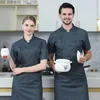 Männer schwarz Chef Jacke Sommer Chef Mantel Kurzarm Apr Chef Chef Uniform Restaurant Hotel Küche Kochen Kleidung womenCustom g4ej #