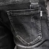 Short en jean déchiré hommes Streetwear noir jean court été Fi décontracté Stretch pantalon droit régulier t1Vb #