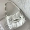 Xiuya y2k große Kapazität Umhängetasche Weiß Pu Leder Cross Handtasche Punk Goth Mode einfache Designerhandtasche 240315