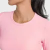 Lu Align geripptes Damen-T-Shirt, Sport-Frauen-Langarm-T-Shirt, All It Takes, elastisches Langarm-Shirt, schnell trocknend, Laufen, Fitness, Lemon Sports 2024